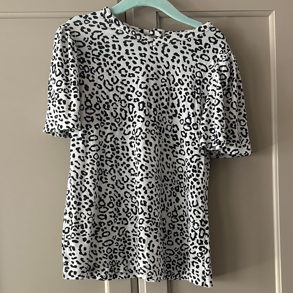 Kate Quinn Black and White Leopard Print Kids Blouse